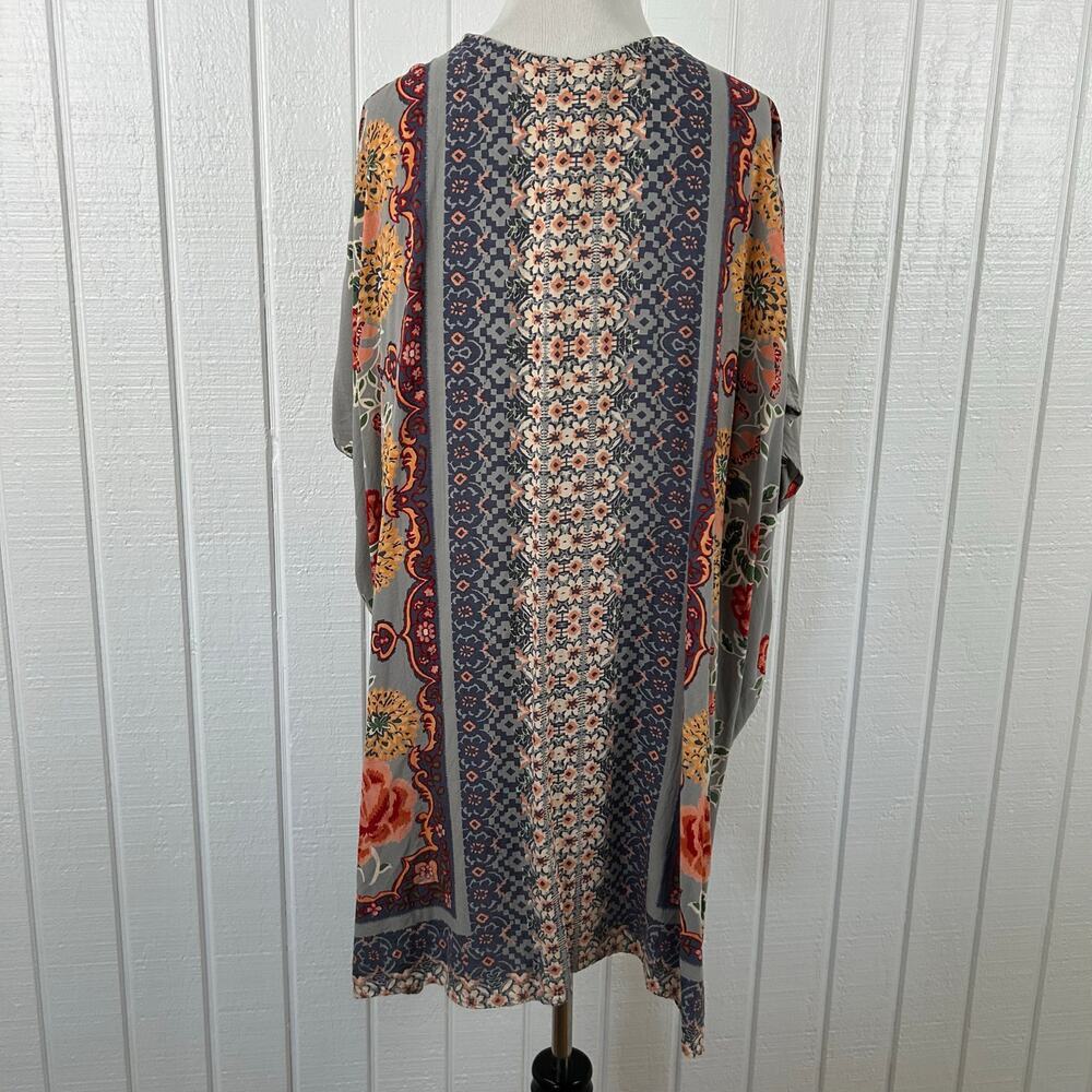 Angie Boho Patchwork Kimono Festival Cover Up Floral Small - Picture 5 of 6